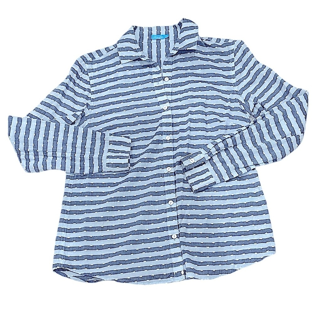 J. Mclaughlin Button Down Striped Blouse - image 6